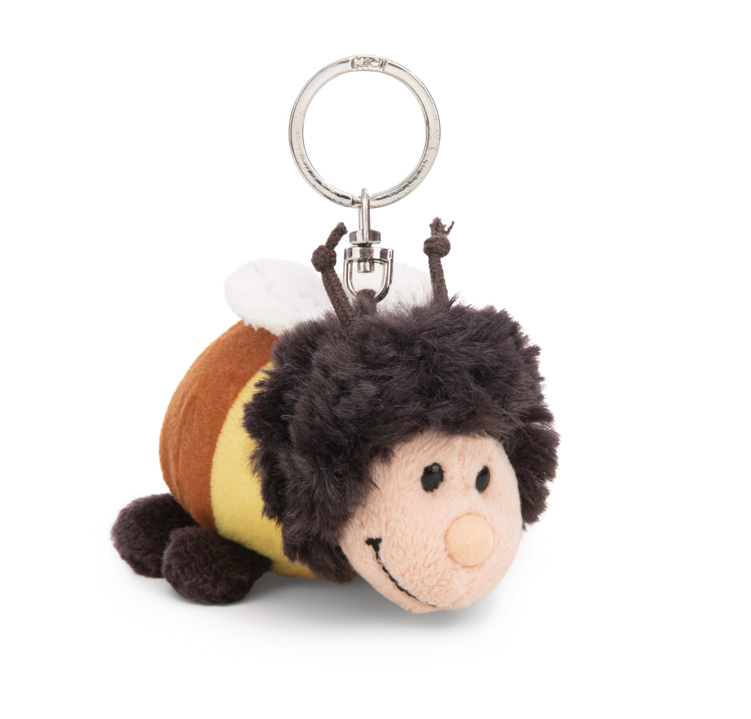 NICI Keyholder bumblebee Beelinda 9cm - yellow - Plush companion for backpack or bag, cuddle charm with metal ring for keychain & key holder | 61621