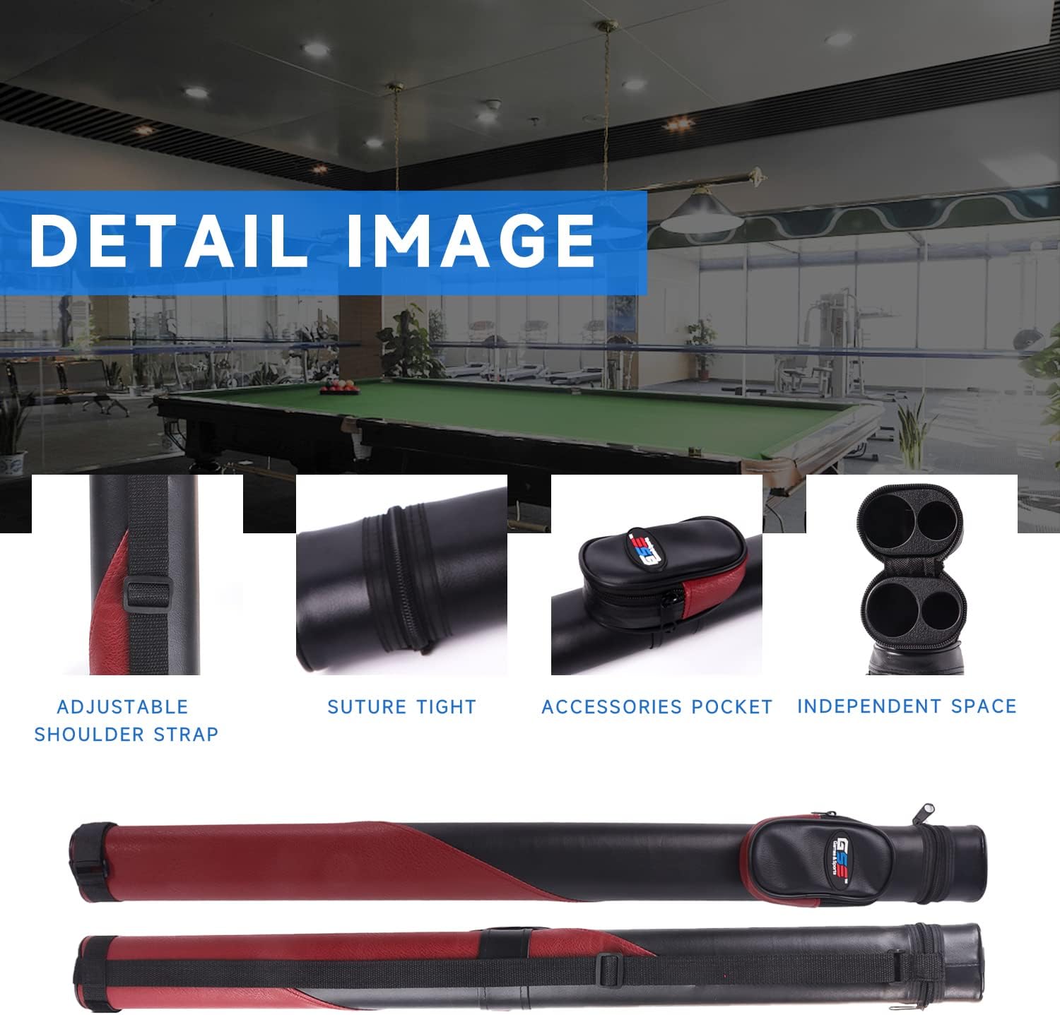 GSE Games & Sports Expert Billiard Cue Cases, 1x1 Deluxe Hard Billiard Pool Cue Stick Carrying Case, Pool Billiards Accessories (Several Colors Available)