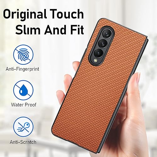 Miniatura 5 de Asuwish Funda de teléfono para Samsung Galaxy Z Fold 4 5G 2022, delgada, delgada, a prueba de golpes, carcasa de policarbonato dura, resistente,