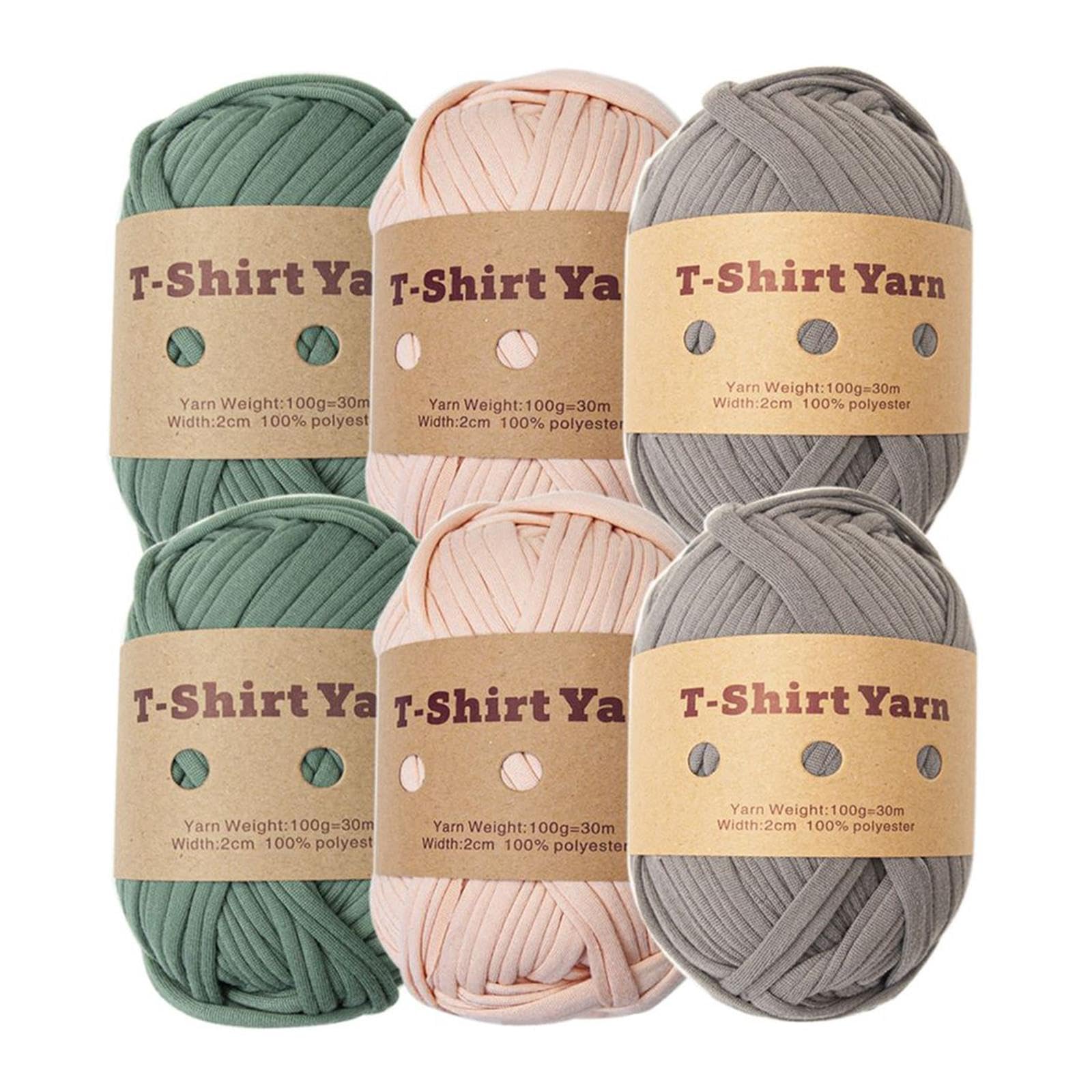 6 Stück Strickgarn, Chunky Häkelgarn, Mehrfarbiges Baumwollgarn, voluminöses Garn für DIY Basteln Häkeln und Nähen T-Shirt Mützen Schals, Stil b