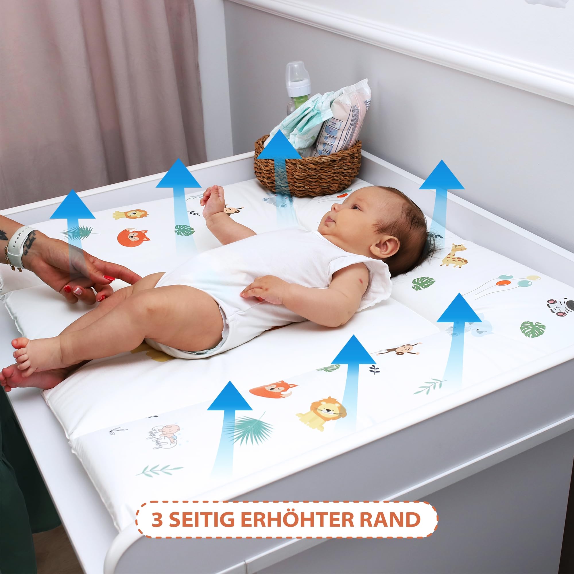 Verschoonmat Waterdicht Afwasbaar Baby 70x50 cm - Voor Verschoningsmeubel Verschoningselement Commode Wasmachine Zachte Hygiënische Mat Makkelijk Schoon Te Maken Oeko-Tex Giraffen