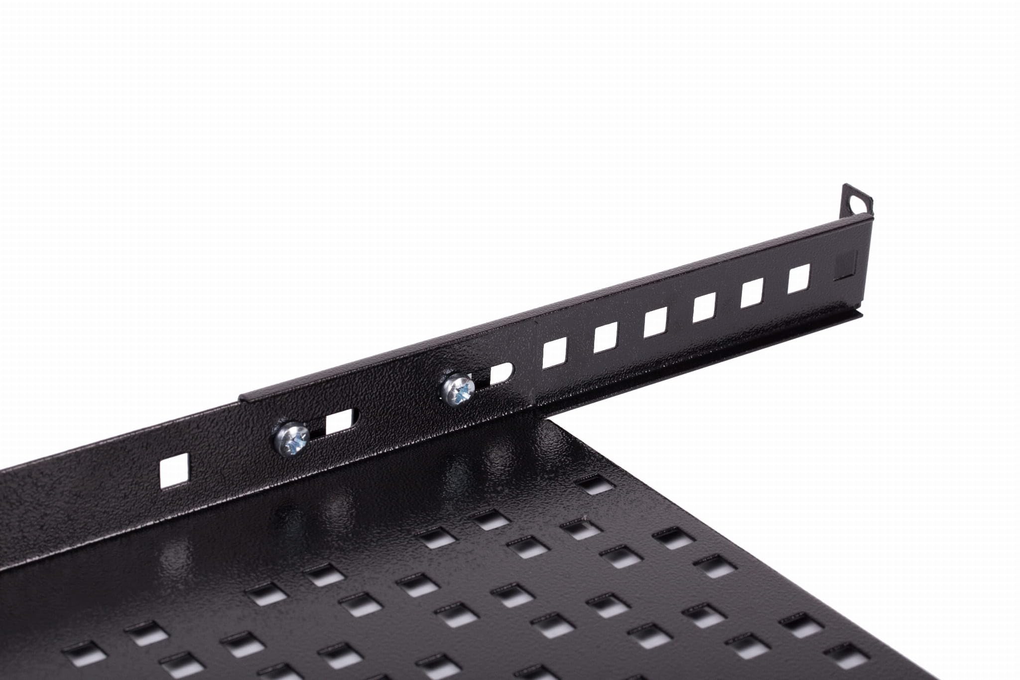 SABAJ M&D Półka do szafy Rack 19 1U 500 mm + 200 mm Czarna, 25 kg