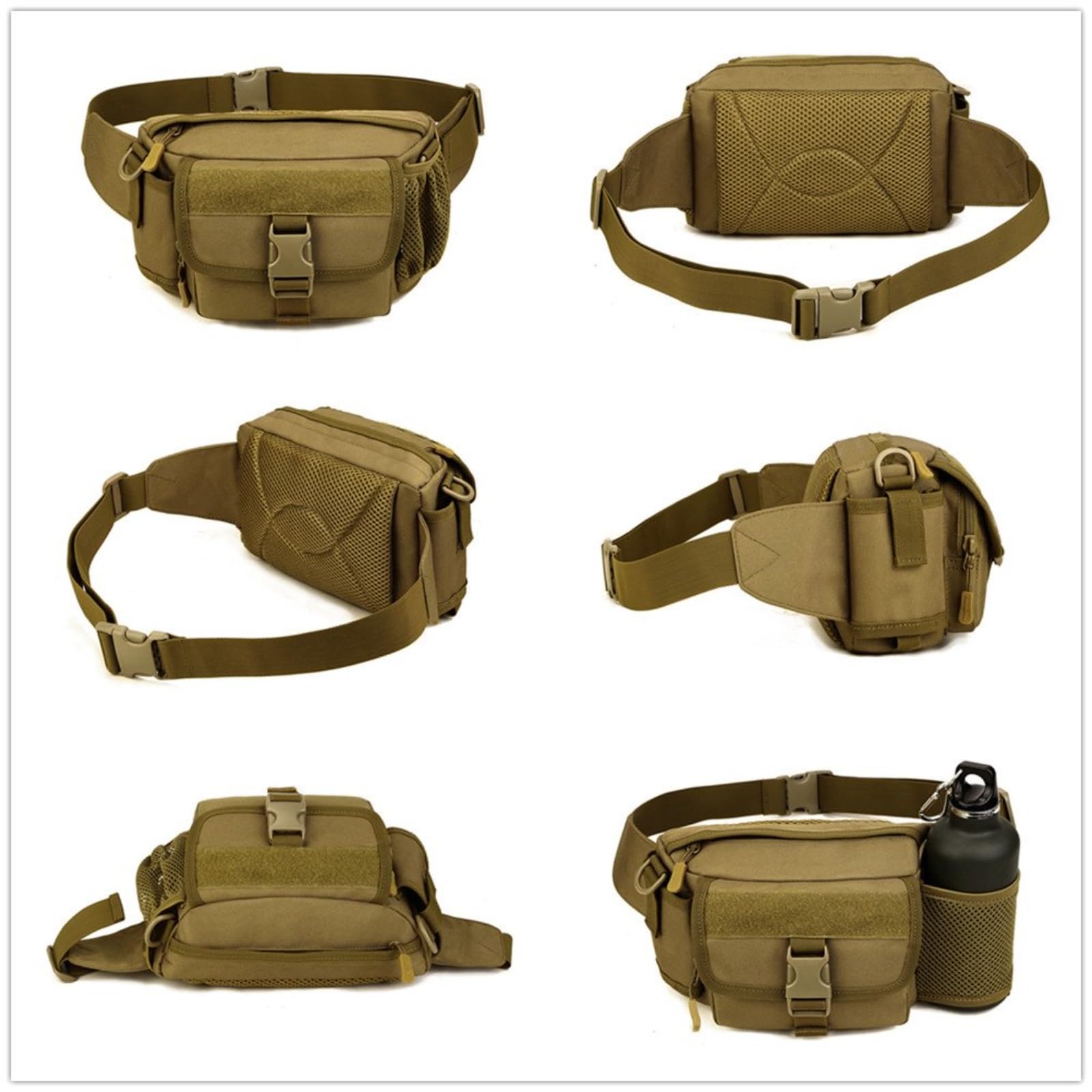Sac Banane Militaire Multifonction, Sac Banane à BandoulièRe, Pochette ImperméAble avec Porte-Bouteille, pour Randonnée Escalade Plein Air(ACU Digital)