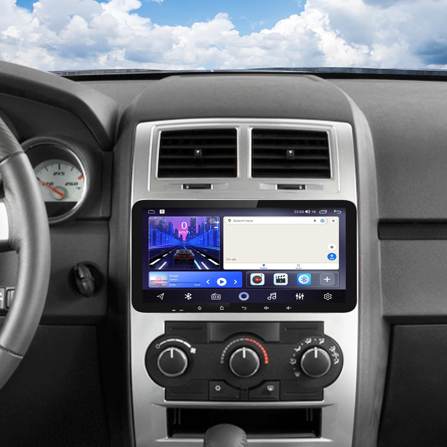 Surakey 4G+64G Android 13 Car Radio for Dodge Charger 2008 2009 2010 10.33 Inch Car Stereo with Wireles CarPlay and Android Auto GPS Touch Screen Support WiFi Bluetooth FM Mirror Link Backup Camera