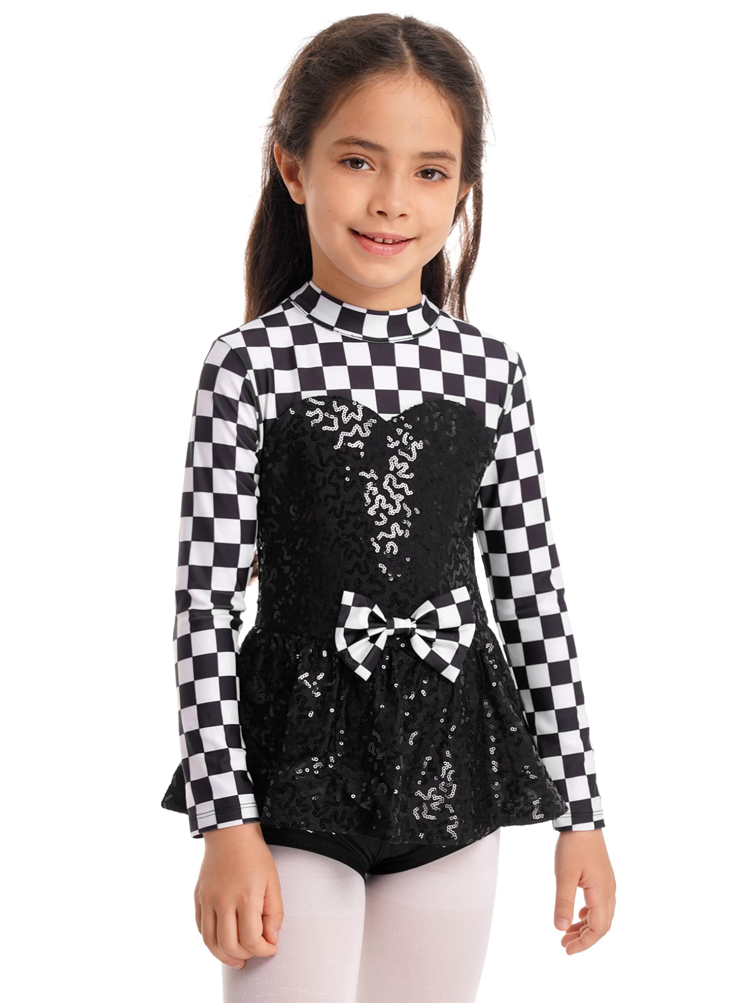 Freebily Maillot de Danza para Niñas Mono Brillante de Baile Gimnasia Traje de Reina Conductor de Coche de Carreras Disfraz de Cosplay Halloween Carnaval
