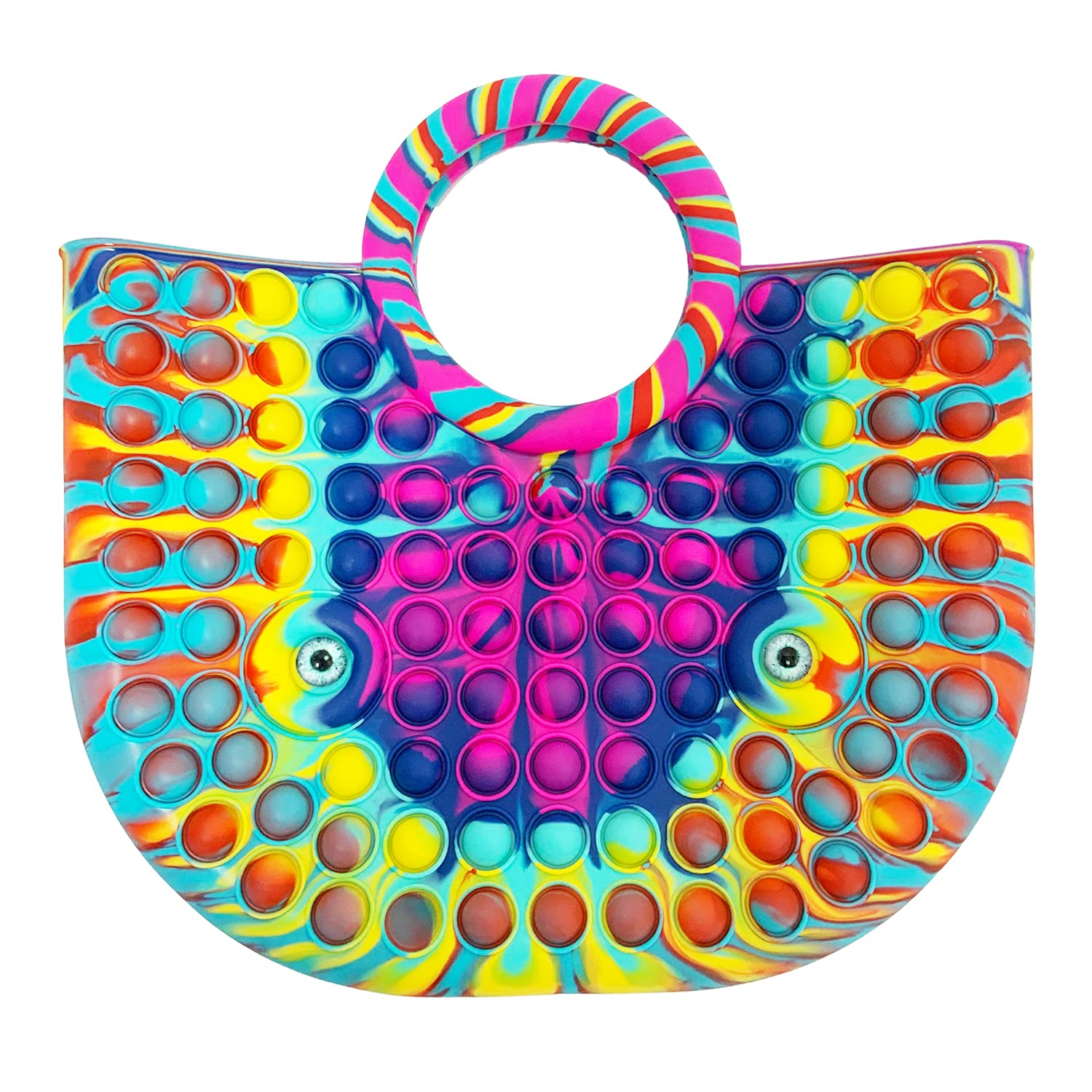 VORAGA Push Bubble Fidget Pop Handbags， Fidget Handbag Toys for Girls and Women's Handbags Pop Bubble Fidget Sensory Toy Handbags (Rainbow)