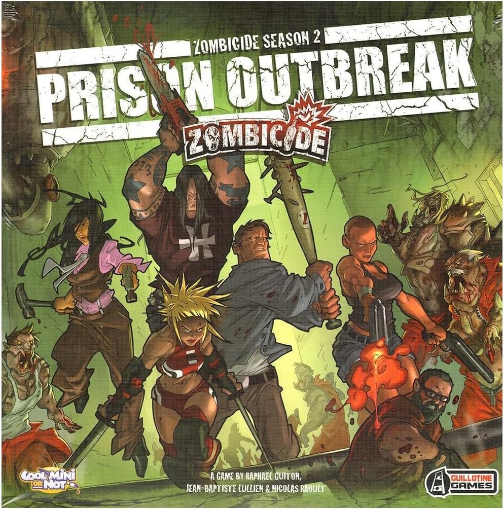 Zombicide Season 2: Prison Outbreak - Survive The Undead Behind Bars! Cooperative Strategy Game with Tabletop Miniatures, Ages 14+, 1-6 Players, 1 Hour Playtime, Made by CMON