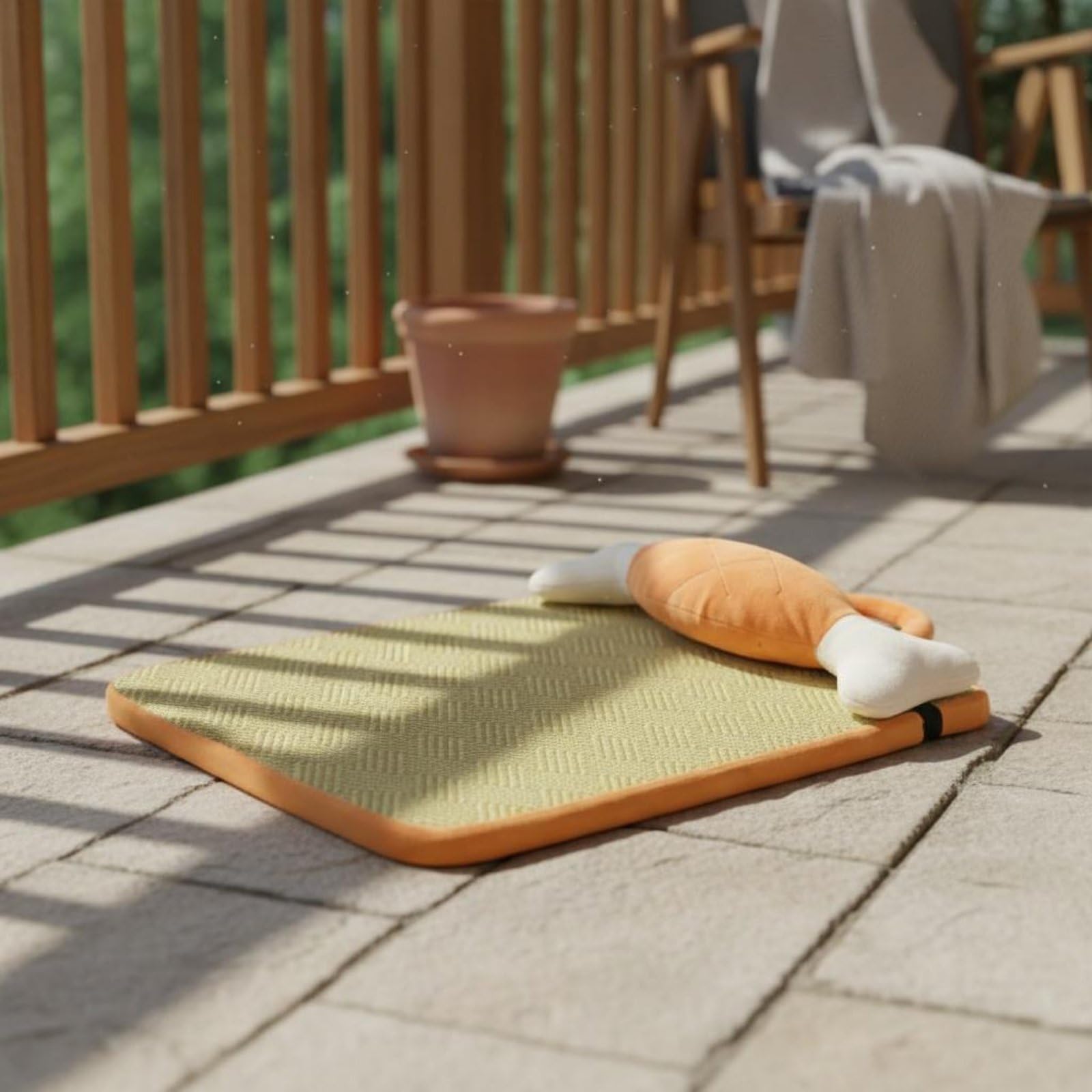 predolo Tapis Rafraîchissant Chien Respirant Panier Chien Lavable Coussin Amovible Produit Animalier pour Été, 90 X 72 Cm, Os