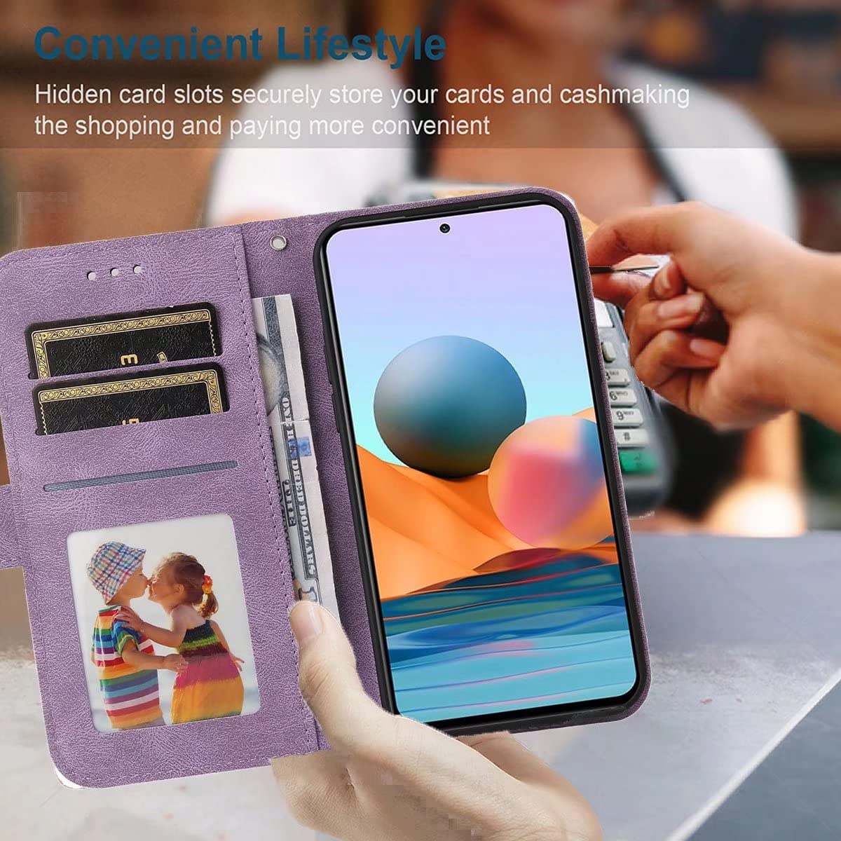 Asuwish Compatibile con Xiaomi Redmi Note 10 5G Custodia a portafoglio