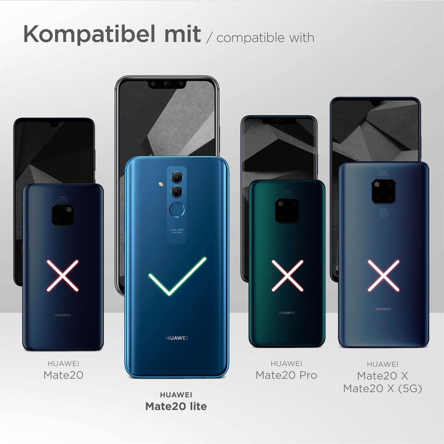 Moex Cover Ultra-Sottile Per Huawei Mate 20 Lite - Custodia Rigida Anti-Graffio, Ricarica Wireless, Finitura Metallica Dorata