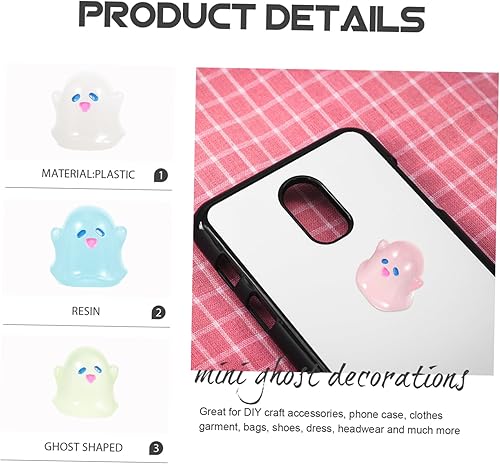 Miniatura 3 de Bonsái 20 piezas miniatura de plástico brillante pequeño fantasma DIY suministros de fantasmas decorativos fantasmas decoración artesanías fantasma