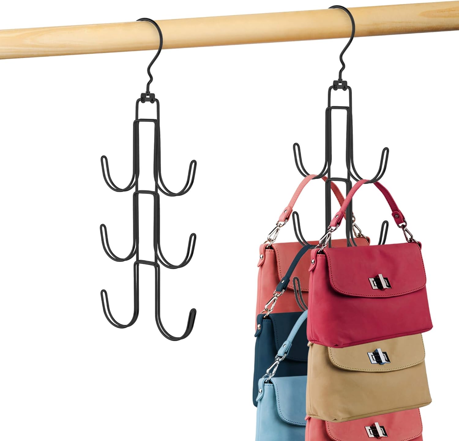 Amazon.com: OMHOMETY 2 Pack Purse Hanger, Bag Organizer for Closet ...