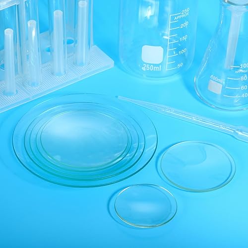 Miniatura 5 de PATIKIL Vidrio de reloj de 4.724 in de diámetro, 4 unidades de cubierta para vasos de precipitados, bordes lisos, arco biselado para laboratorio,