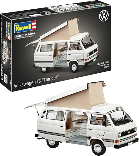 Revell 07344 Volkswagen T3 "Camper" 1:25 Scale Unbuilt/Unpainted Plastic Model Kit