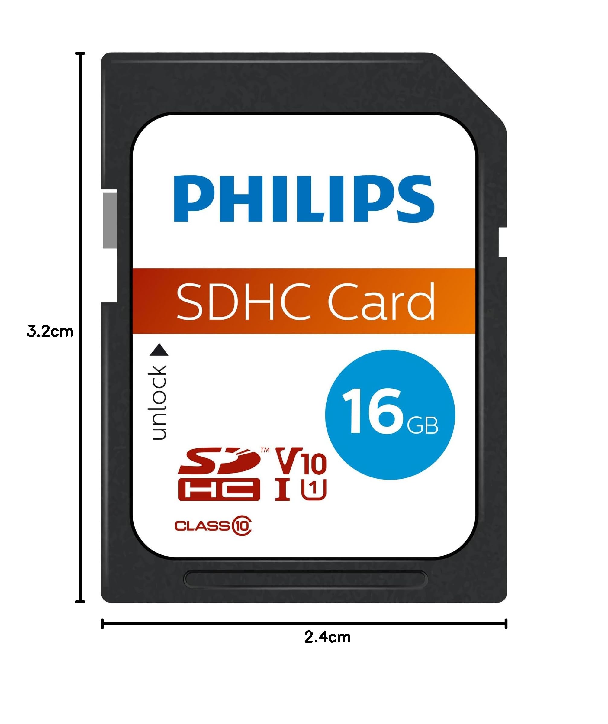 Philips Ultra Speed Carte SDHC 16 Go UHS-I U1, Vitesse de Lecture jusqu'à 80MB/s, V10, Carte mémoire pour Appareil Photo, Tablette, Ordinateur Personnel, Lecteur de Carte, vidéo Full HD