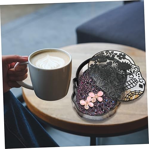 Miniatura 6 de Caja de almacenamiento de calavera, moldes de adorno de mesa, novedosos moldes de silicona para manualidades de Halloween