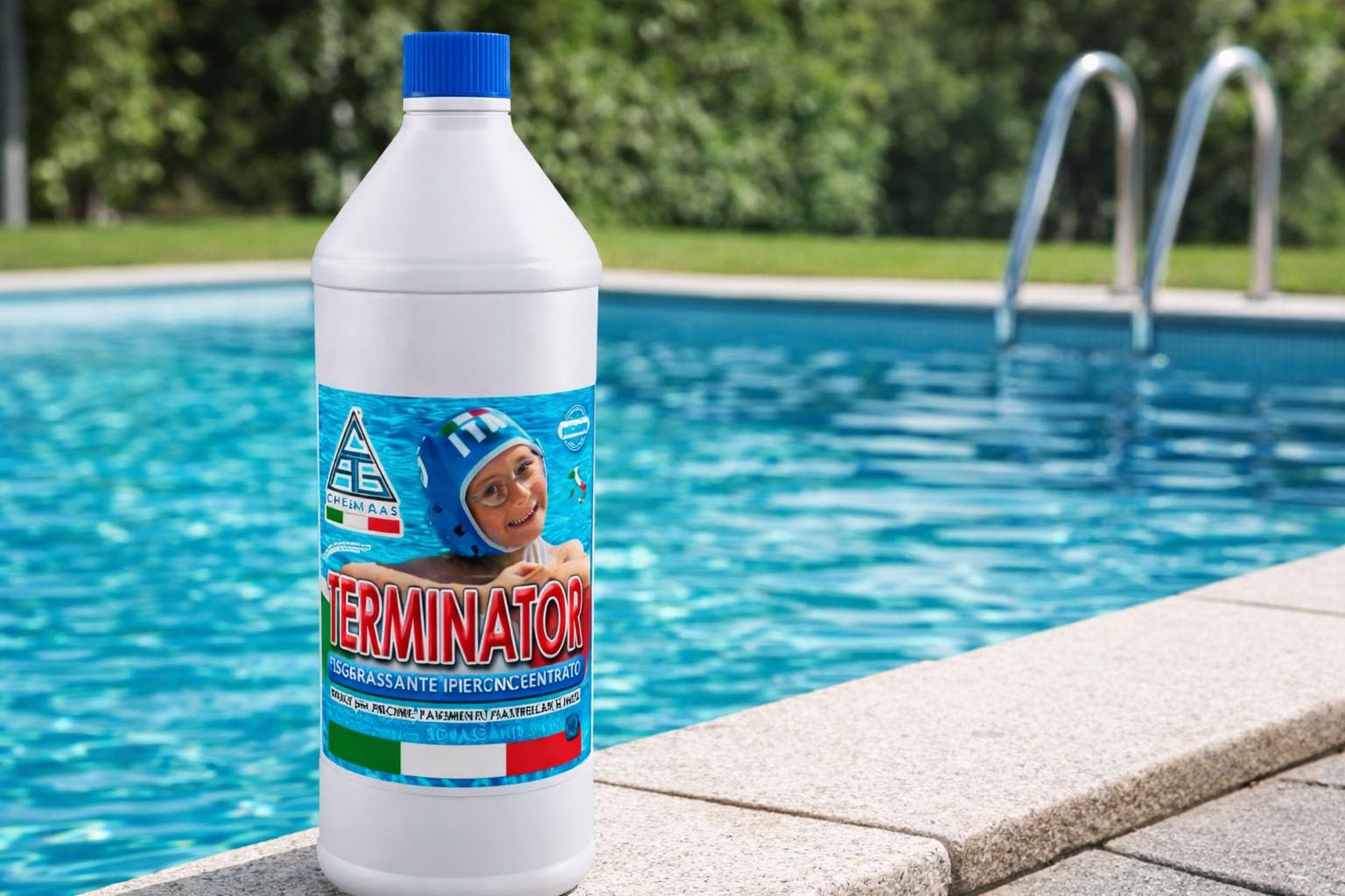CG94 TERMINATOR Sgrassante Iperconcentrato Liquido, Detergente Professionale per Piscine, Pavimenti e Piastrelle, 1 L