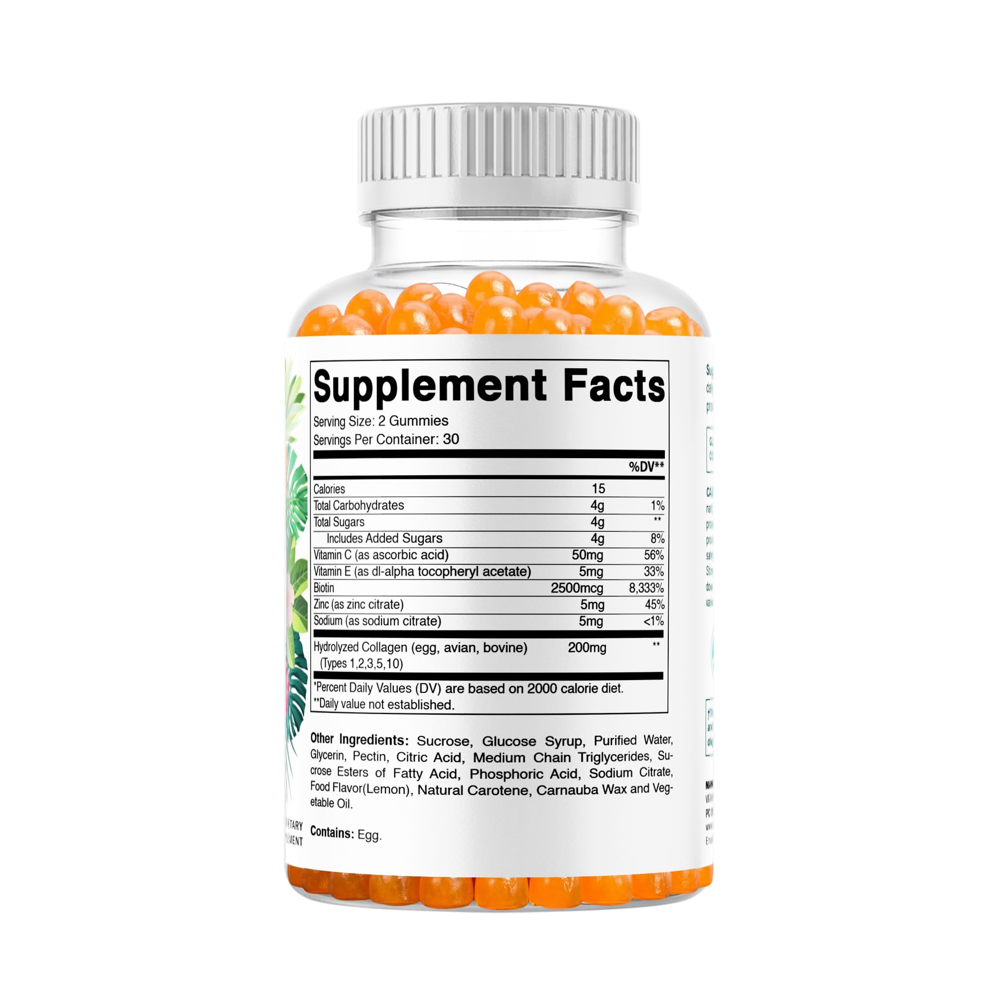 Vitamatic Hydrolyzed Collagen 200 mg with Biotin & Zinc, 60 Gummies -2 Pack — Amazon image 8