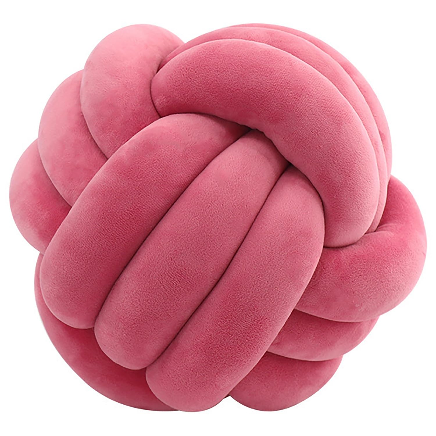 Oreiller rond noué à la main en peluche, idée cadeau déco originale de 35 cm