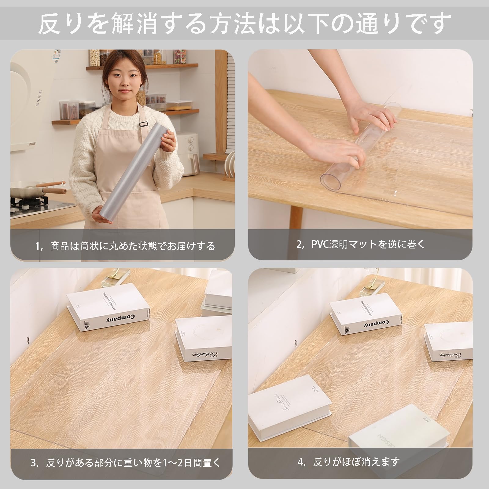 Yiwbj テーブルマット 円形 透明 エンボス加工 直径 120cm 厚さ1.5mm 