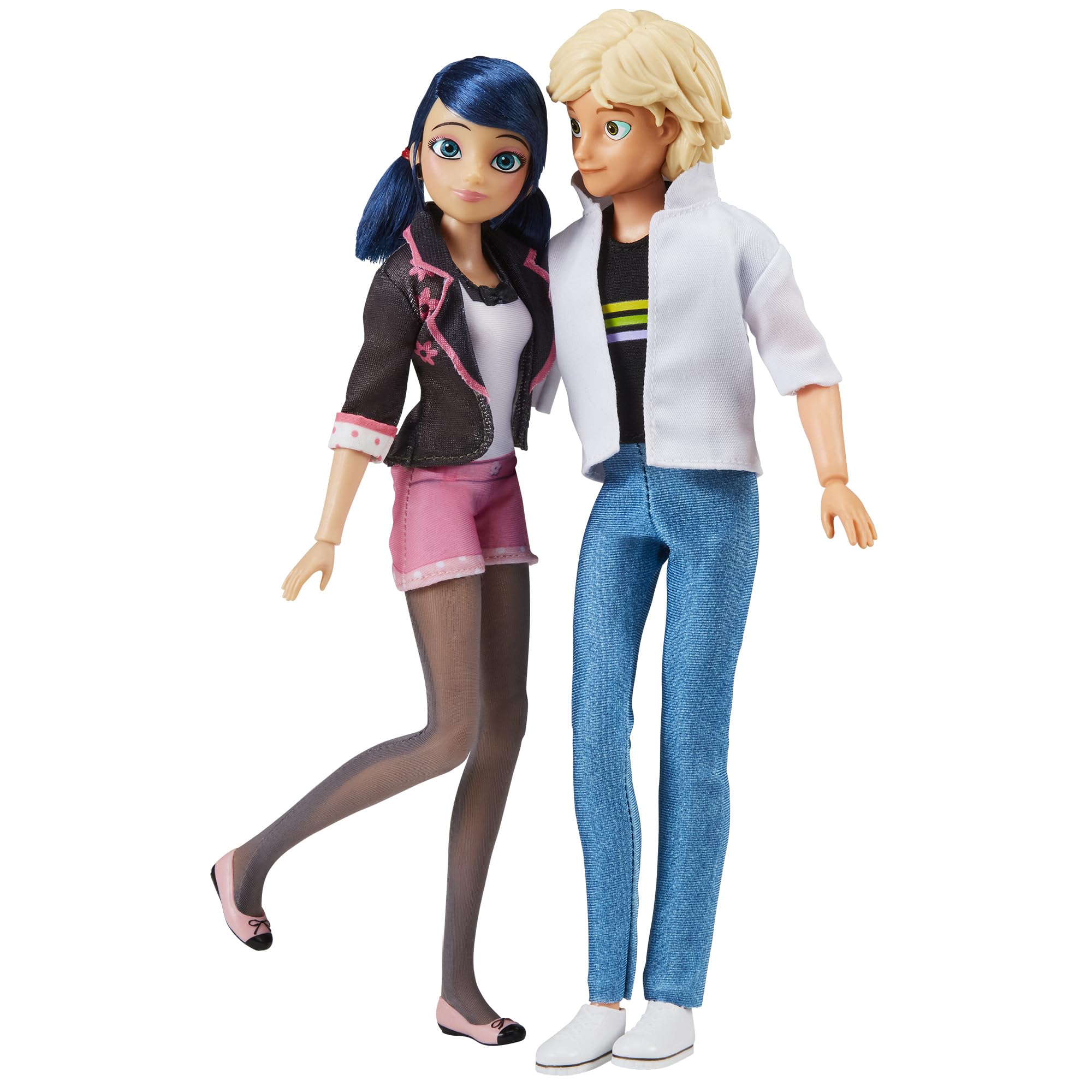 Bandai - Miraculous - Cudowny zestaw zabawek - Zestaw 2 lalek Marinette i Adrien - Crush Pack - Miraculous Figurki 26 cm - Figurki dla dzieci Marinette Adrien - Zabawka dla dzieci od 4 lat i powyżej