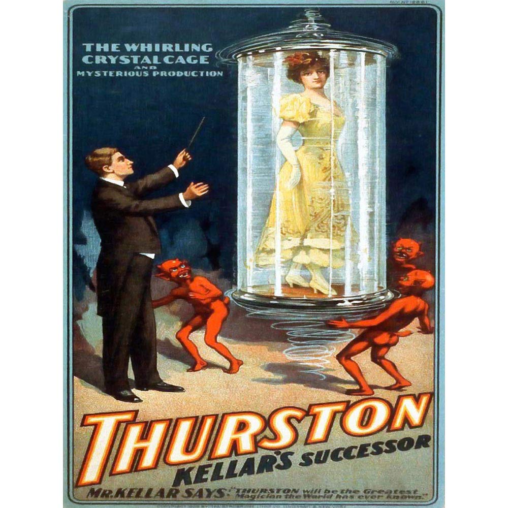 Wee Blue Coo Thurston Kellars Successor The Magician Vintage Advertising Art Print Poster Wall Decor 12X16 Inch