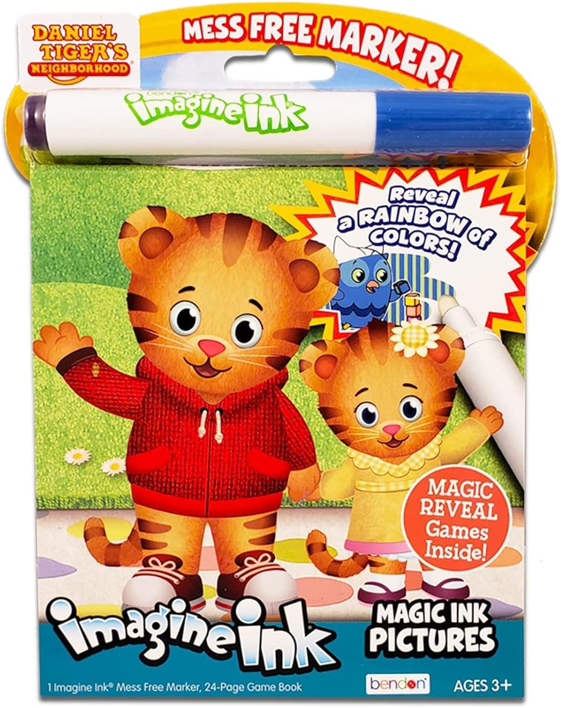 Imagine Ink Coloring Book Bundle ~ 3 Pack No Mess Magic Ink Activity Books with Daniel Tiger, Peppa Pig, and Baby Shark with Peppa Pig Stickers