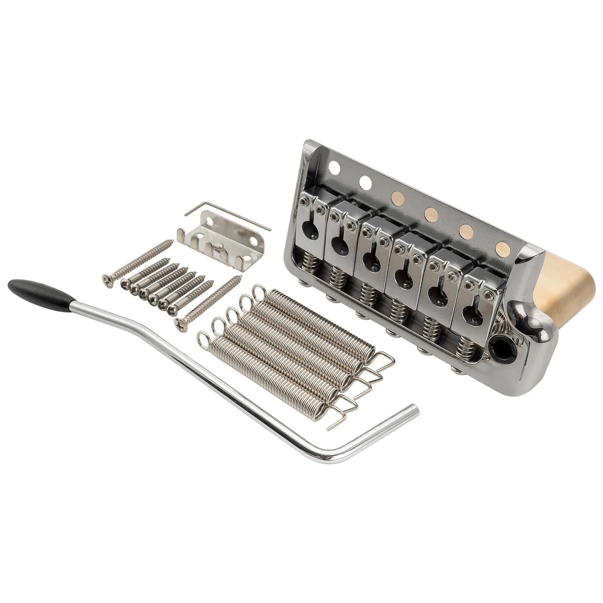 Mostek Gitarowy 52,5 Mm Mosiężny Mostek Tremolo Z 6 Śrubami I Blokiem Do Gitary Elektrycznej(Chrome)