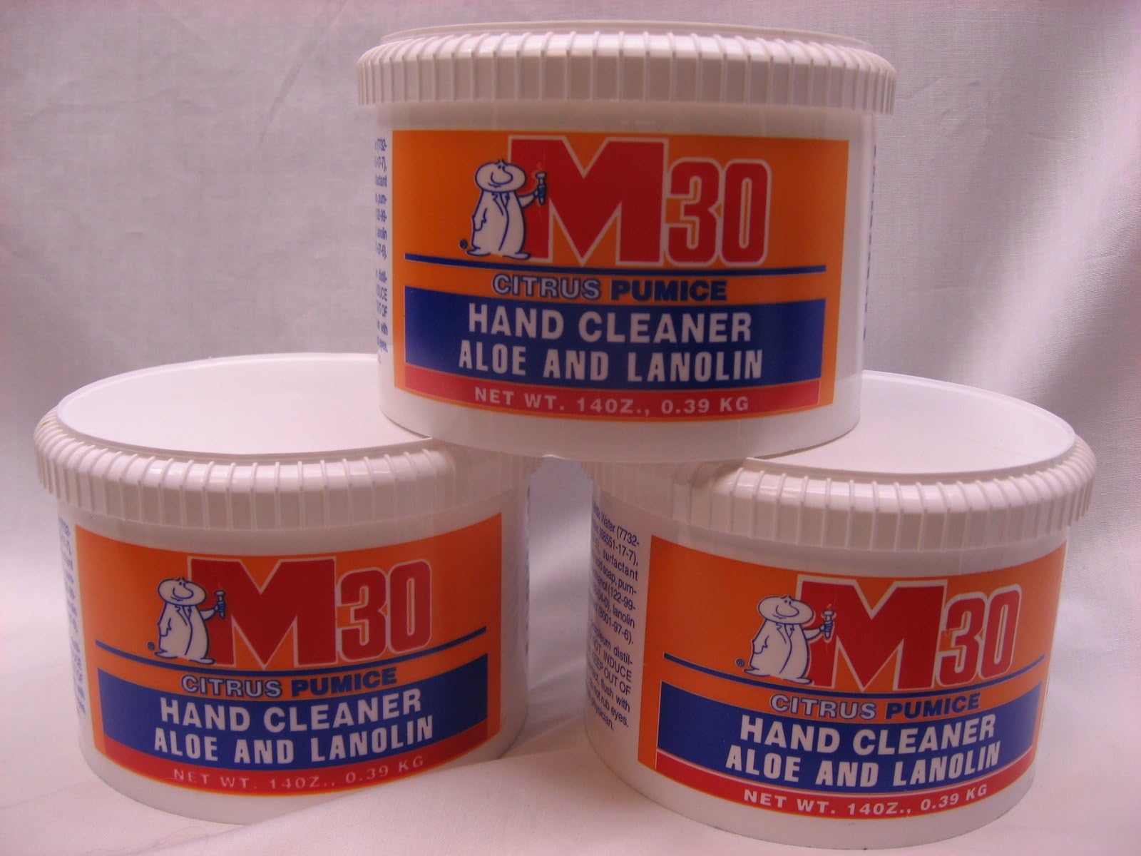 M30 HAND CLEANER with Citrus Pumice (Three 14oz Tubs)