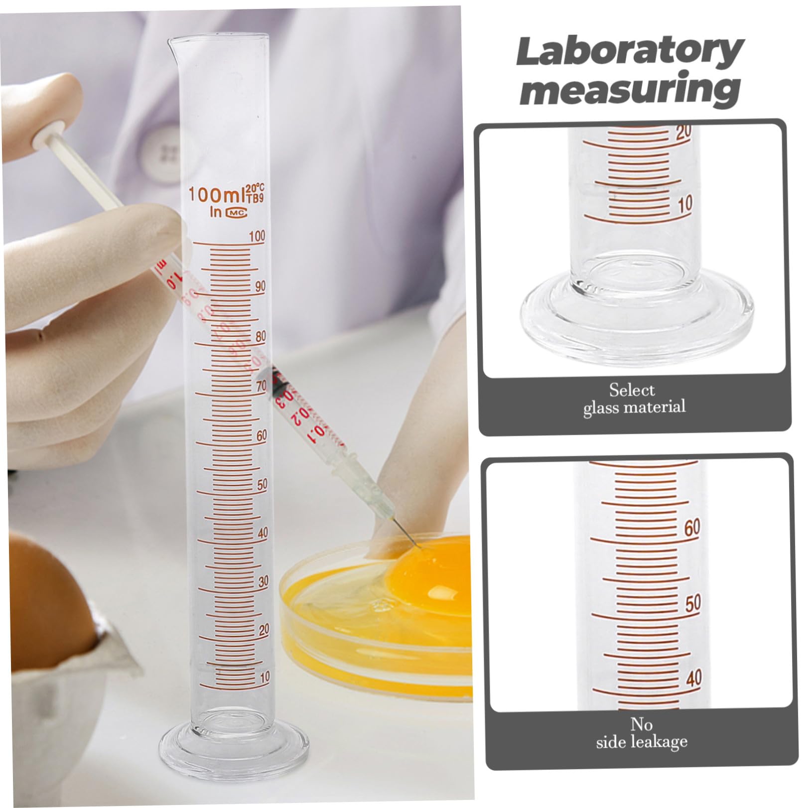 9piezas Material De Laboratorio Científico Vidrio Cilindro Graduado Vaso De Precipitado y Matraz Truncado Para Experimentos Químicos y Educativos
