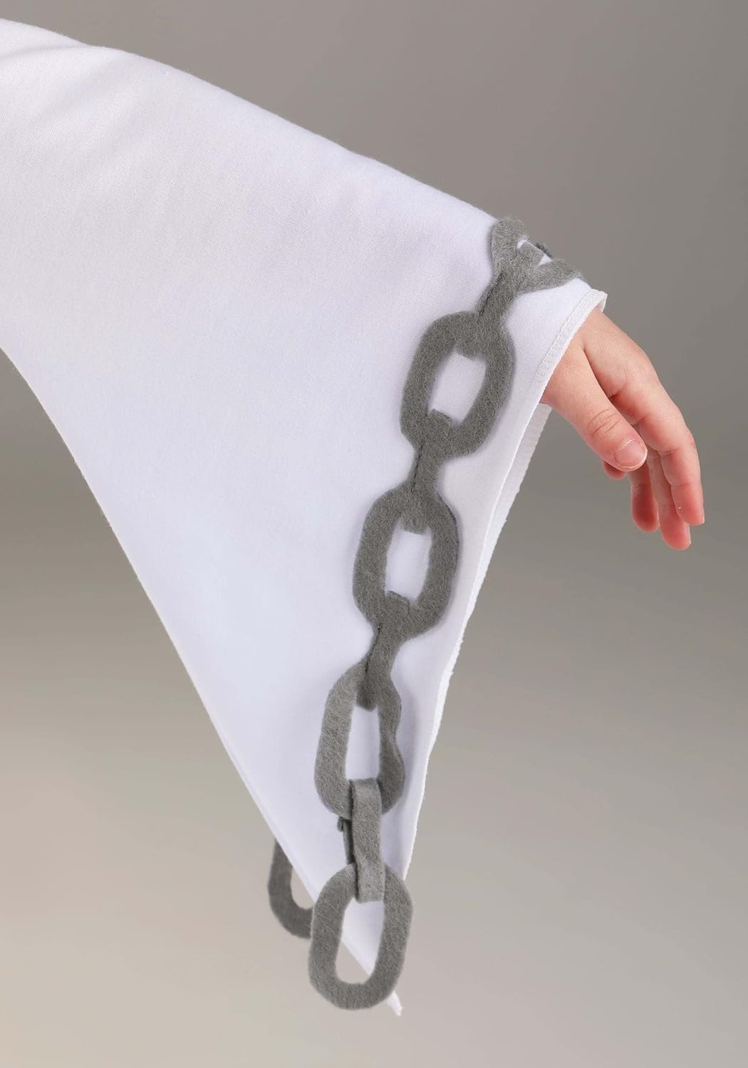 Chained Ghost Toddler Costume | Spooky Hooded Pullover Tunic with Flared Sleeves & Playful Ghost Face