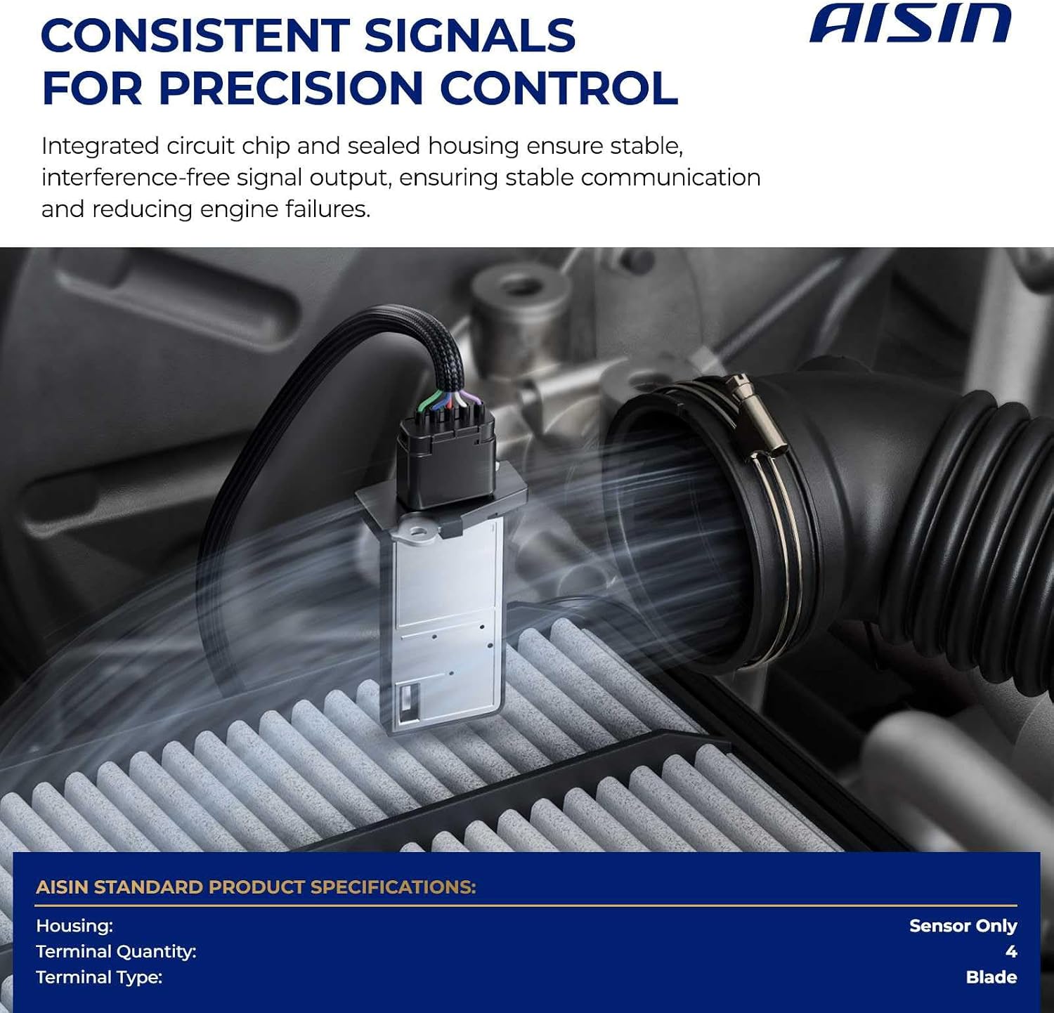 AISIN AFTERMARKET MAFAZ-00178 Mass Air Flow (MAF) Sensor - Compatible with BMW 330i 2019-2020, 530i 540i 740i 745e 840i M235i X1 X3 X6 2020, X5 X7 2019-2020, Mini Cooper Clubman Countryman 2020