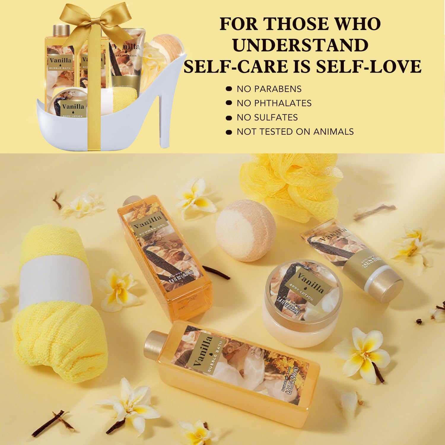 Spa Luxetique Gifts for Women High Heel Gift for Women 8pcs Spa Gift for Womens Warm Vanilla Comfort Birthday Gift for Womens Mom Grandma Sister Friend Valentines Day Gifts for Her - Image 3