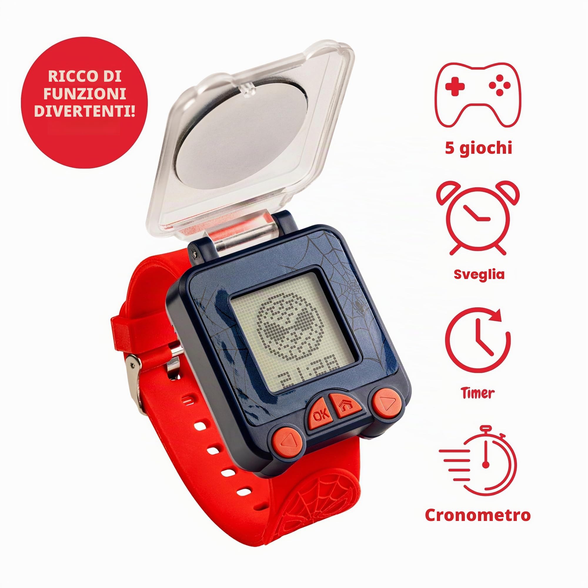 Spiderman SPD4753ARG - Orologio da polso con cinturino rosso