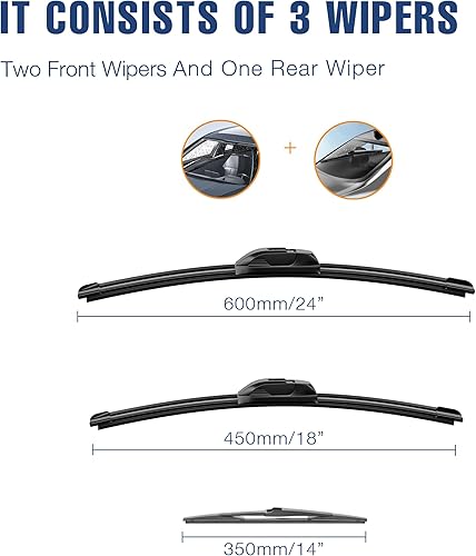 Miniatura 268 de 28"+16" Windshield Wiper Blades Replacement for Toyota Prius 2022 2021 2020 2019 2018 2017 2016 OEM Factory Quality Top Lock Wiper Blades-(Set of 2)