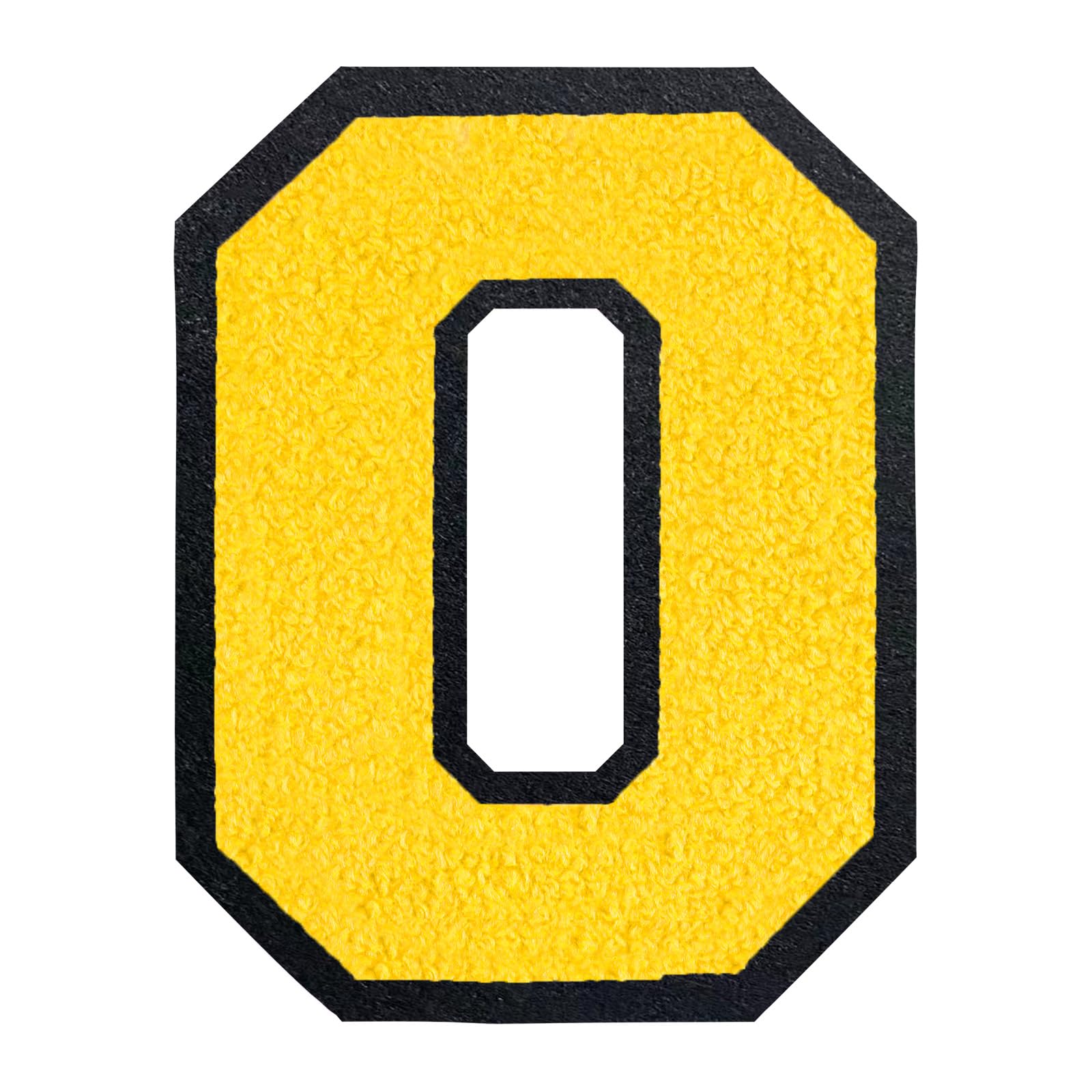 QianSiLi 6.5 Inch Chenille Iron On Letters for Clothes Varsity Letter Patches Embroidered Patch Iron On Patches for Clothing Jacket/Hoodie/Varsity (Yellow,O)