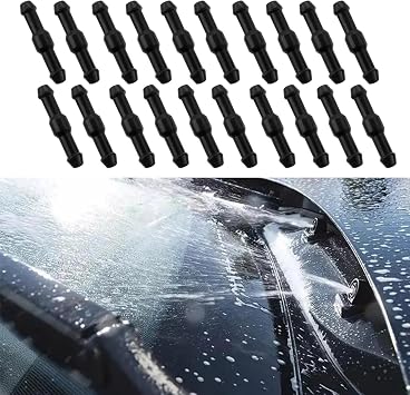 20PCS Universal Windshield Washer Hose Connectors, 2-Way I Type Fitting Adapters for Car Windshield Washer Nozzles