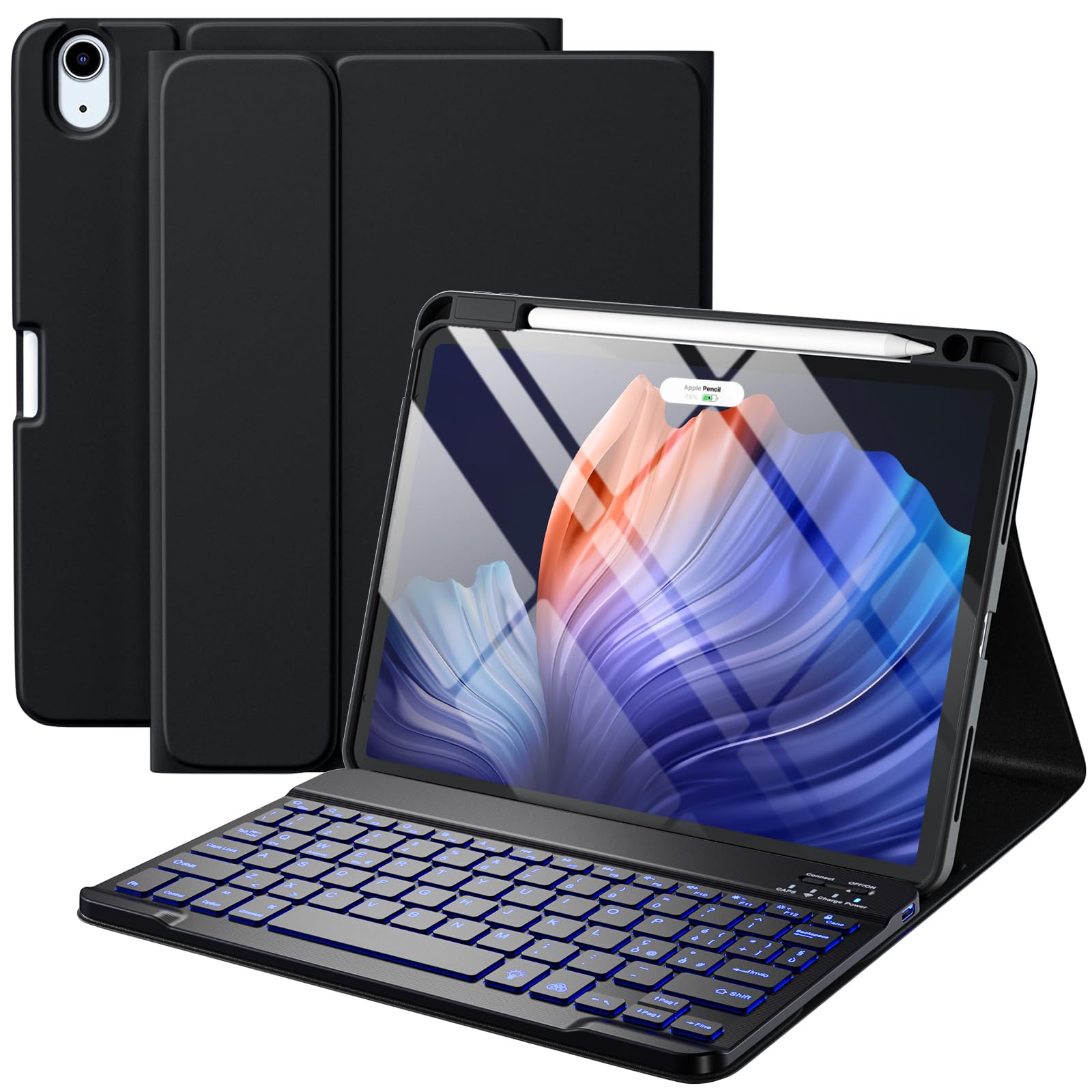 GKABXY Custodia con tastiera per iPad Air 11 2025 2024 (M3/M2), iPad Air 5 4 2022/2020 10,9, cover posteriore in TPU morbido con portapenna, magnetica rimovibile, viola GKABXY Custodia con tastiera per iPad Air 11 2025 2024 (M3/M2), iPad Air 5 4 2022/2020 10,9, cover posteriore in TPU morbido con portapenna, magnetica rimovibile, viola