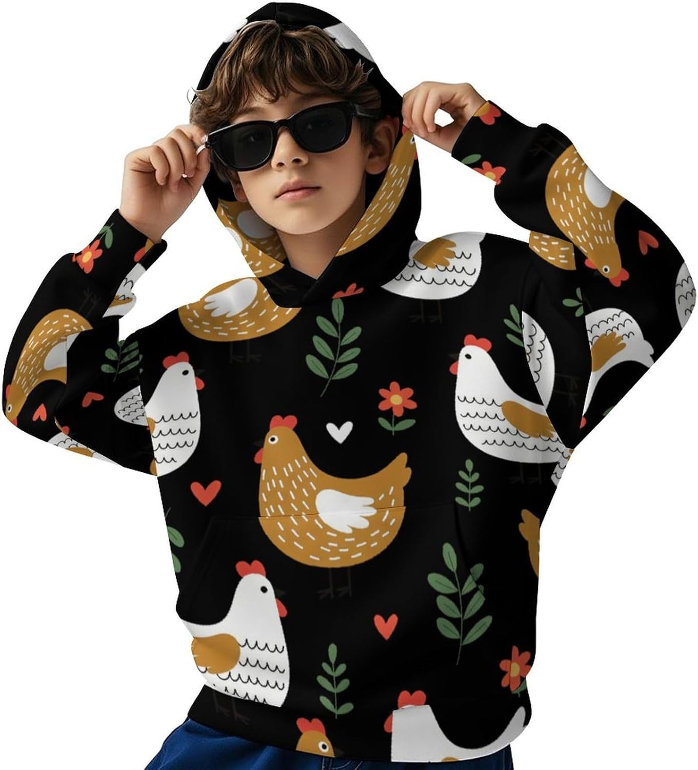 Boys Girls Hoodies Cats Watermelon Print Cool Hooded Lightweight Hooded Pullover Sweatshirt for Kids