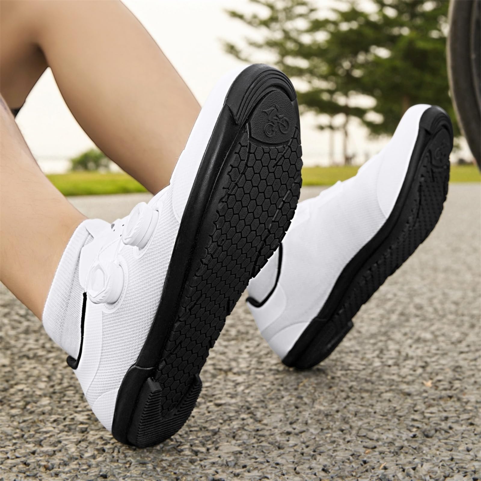 JiuQing Zapatillas Ciclismo Unisex Sin Bloqueo Zapatos Bici Pedales Planos