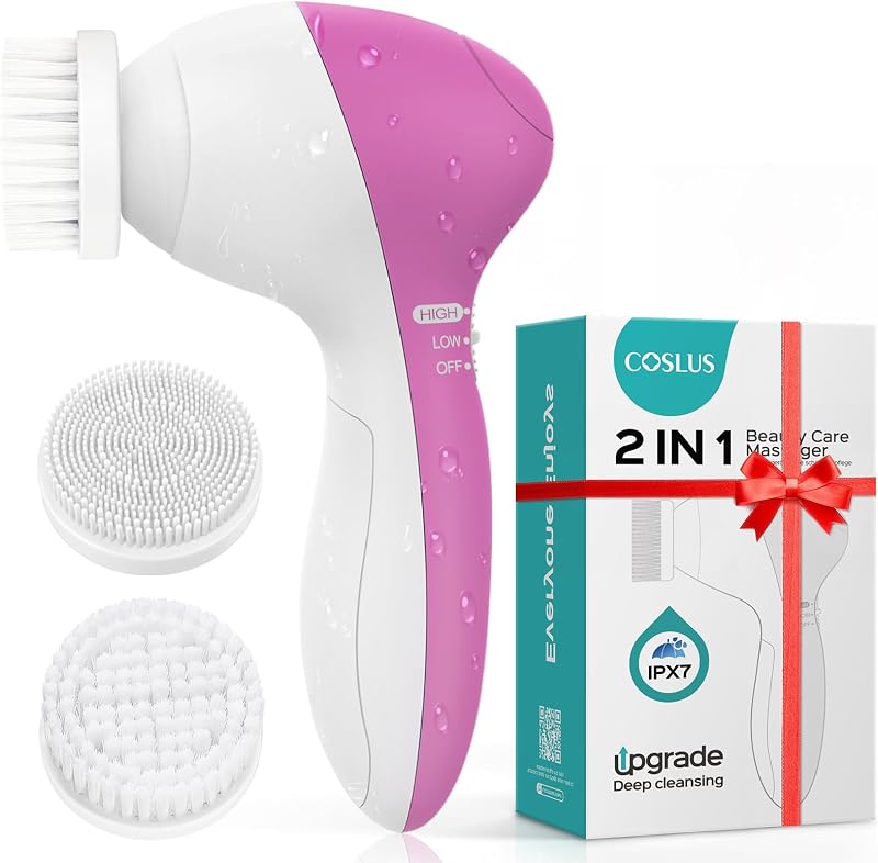 Escova elétrica para limpeza facial COSLUS P2017, conjunto padrão, Bright Rose