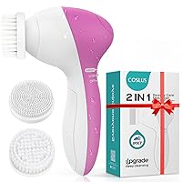 Vista 10 de COSLUS Cepillo de Limpieza Facial Exfoliante Facial de Silicona: Dispositivo de Masaje Rotatorio Exfoliante Eléctrico 7 en 1 FBS-D Impermeable