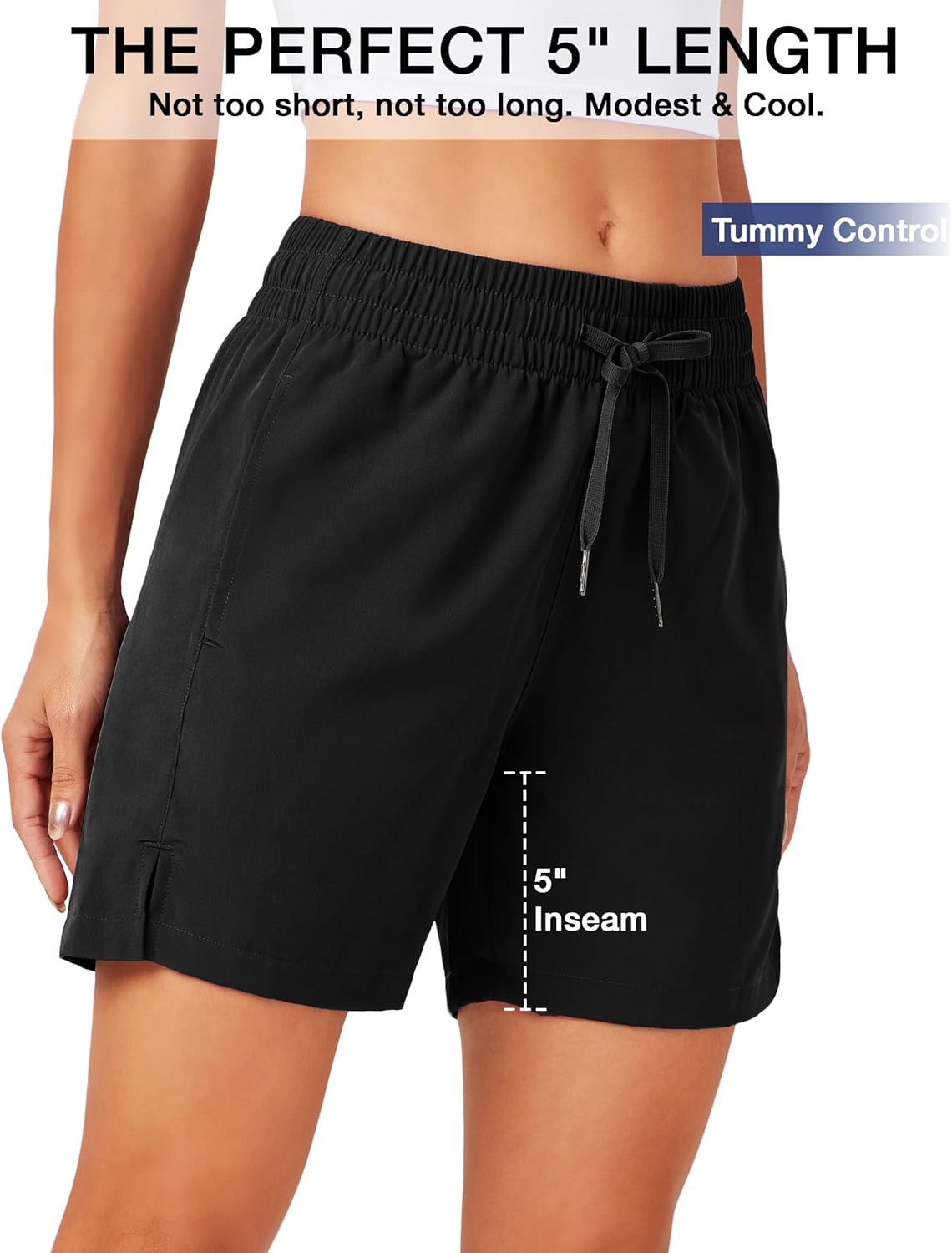 ZUTY 3 Pack 5" Womens Athletic Shorts Basic Running Shorts Lightweight Quick Dry Gym Workout Shorts with Pockets - Image 2