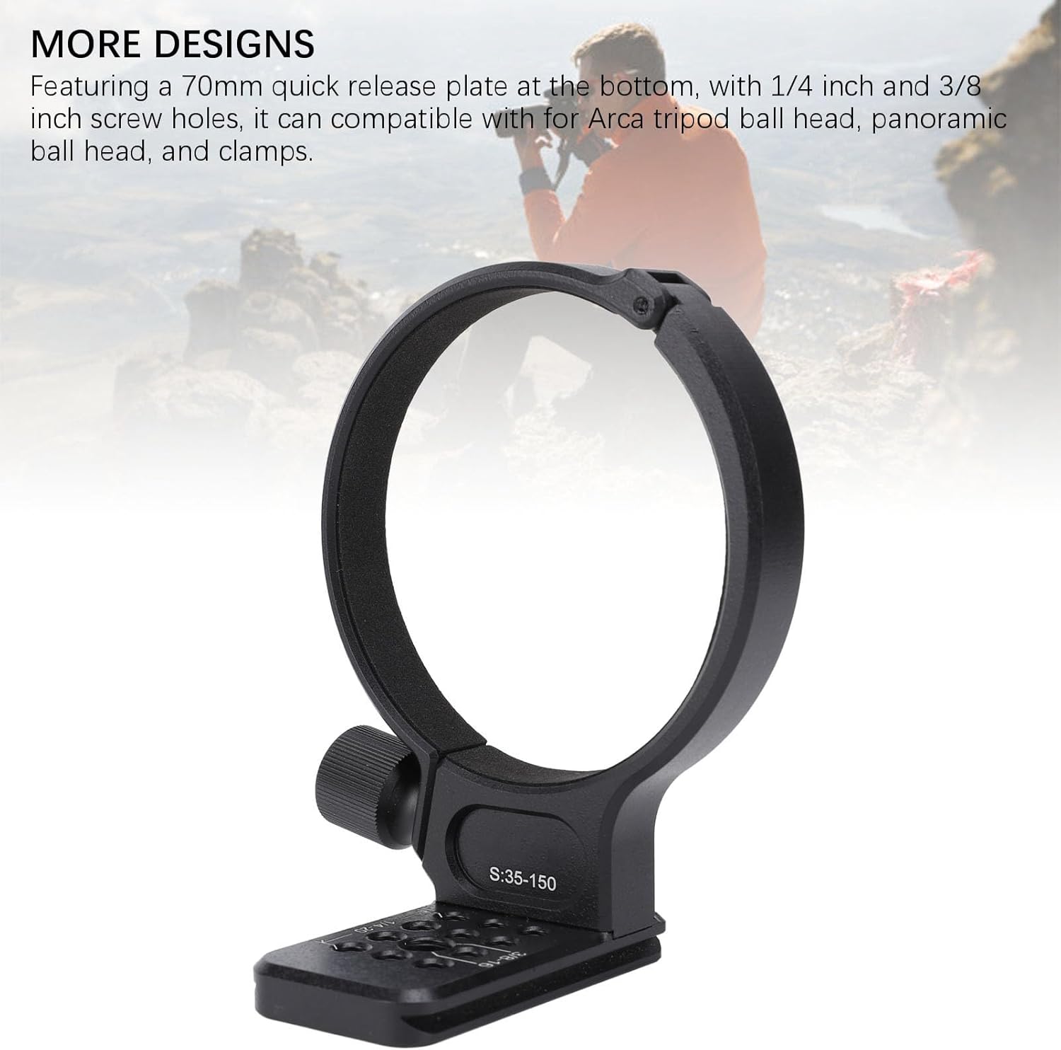 Lens Tripod Mount Rings, Aluminum Alloy Tripod Mount Rings, Collar Tripod Mount Rings for Stable Shootings and Improving The Shootings Effect