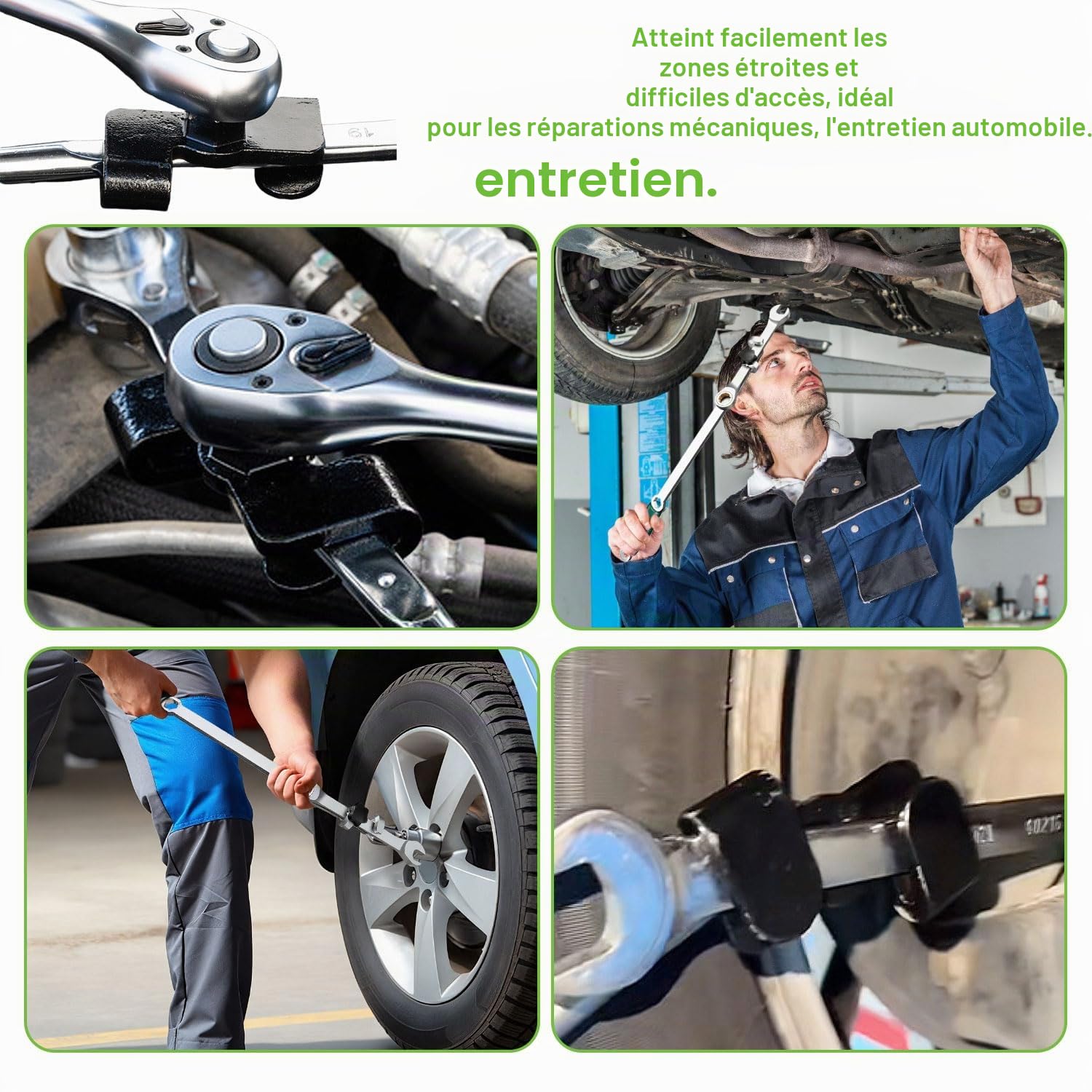Prolongateur de Clé de 40 cm avec Adaptateur de 1/2 Pouce, compatible avec Clés à Double Fonction/à Bouche/à Cliquet pour Réparation Automobile, Maintenance d’Équipements, Bricolage Domestique
