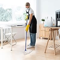 Vista 9 de Superio Trapeador de hilo de algodón para limpieza de pisos de madera dura para el hogar, cocina, baño, limpieza de oficina, azul resistente