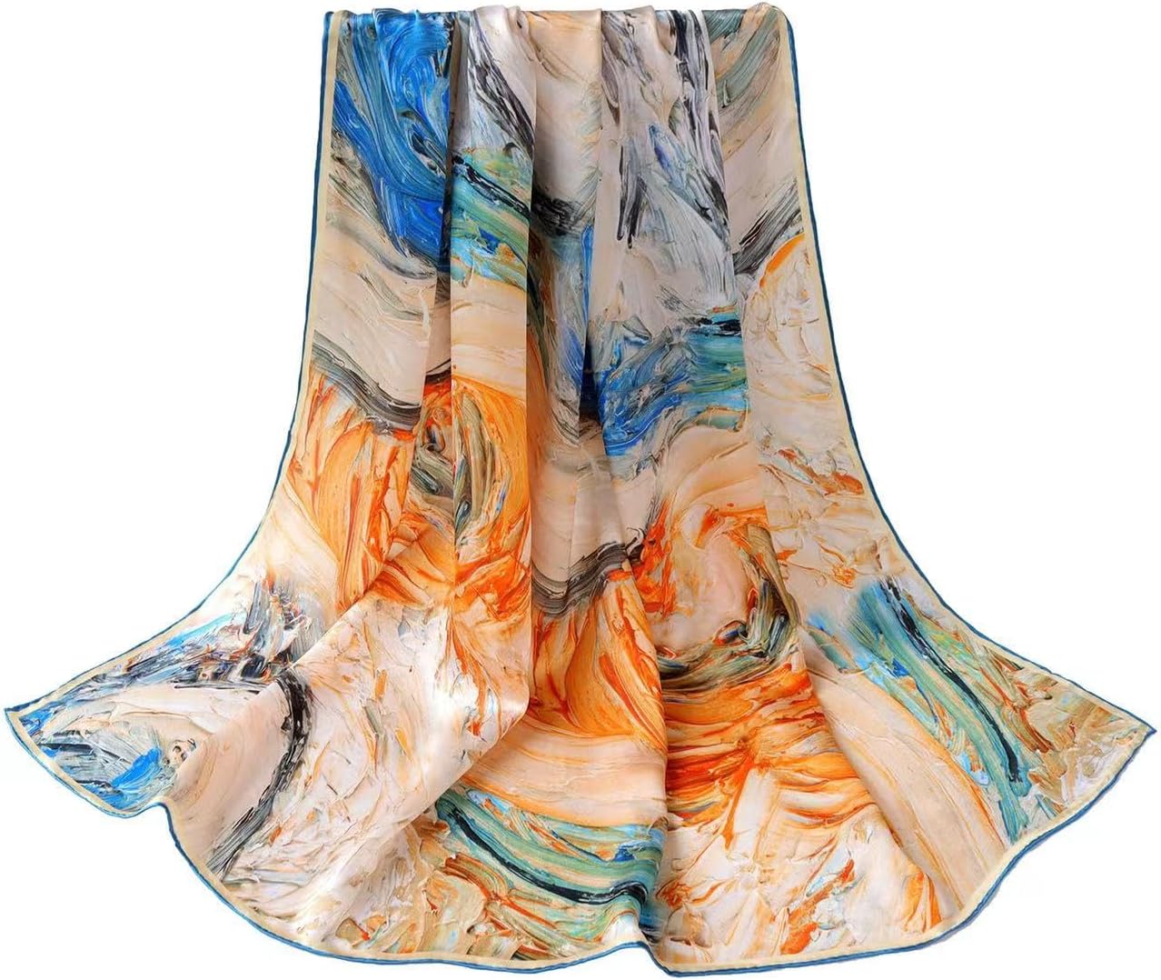 100% Pure Mulberry Silk Scarf 43”*43” Large Square Lightweight Headscarf Women’s Hair Wraps Shawls with Gift Packed