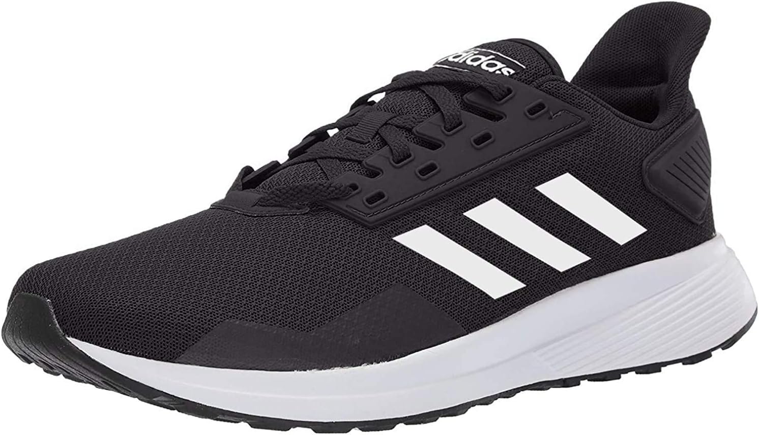 adidas mens Duramo 9 Running Shoe, Black/White, 9.5 US