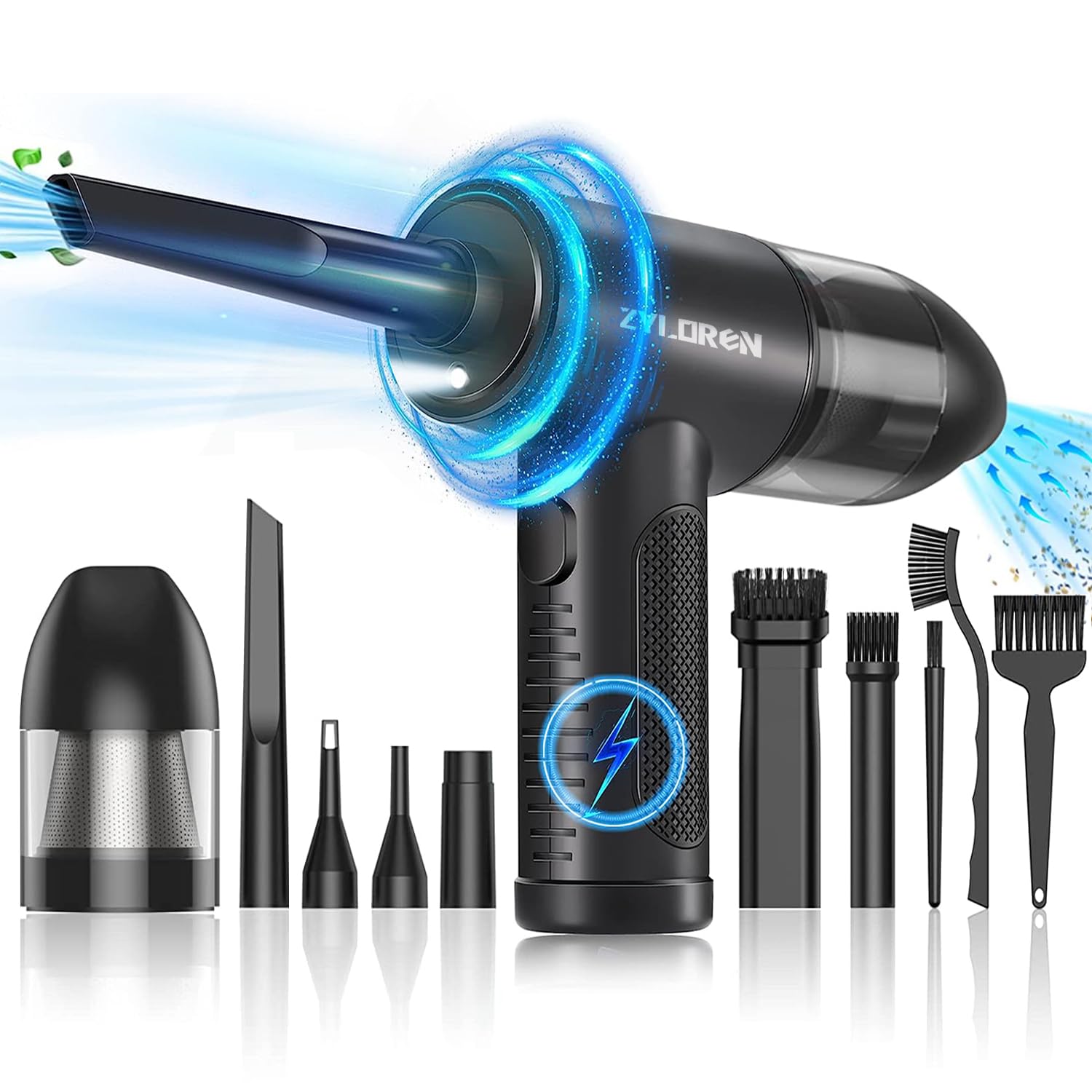 Buy Zyloren Compressed Air Duster, Electric Duster Vacuum Cleaner, 3 Gear Speed MultiUse