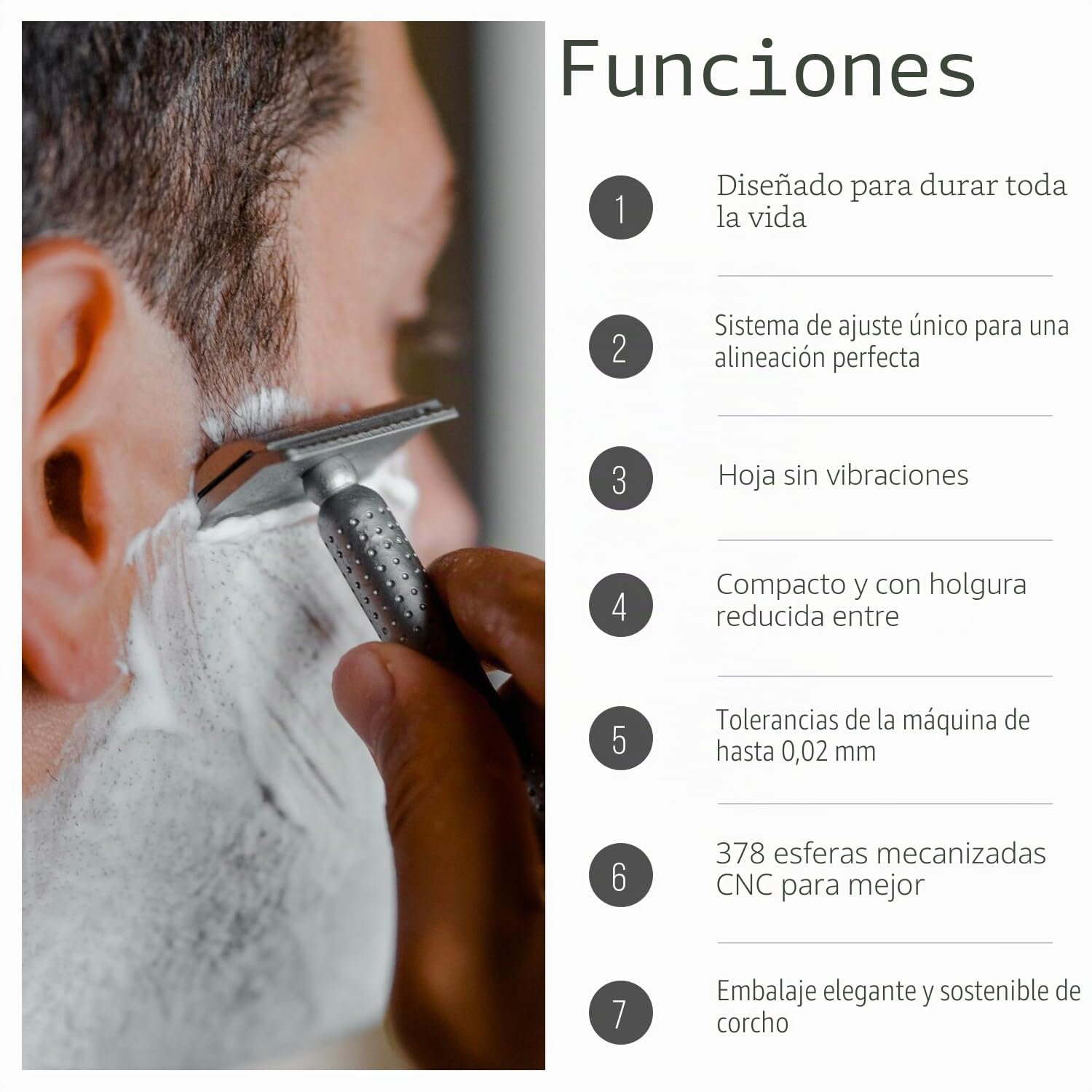 Tatara Masamune Double Edge Safety Razor | Acero inoxidable | Eco-friendly | Premium (Mate, Closed Comb)